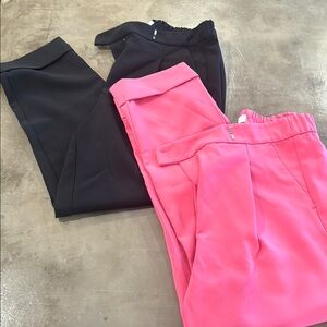 LOFT Pink and Black Pants